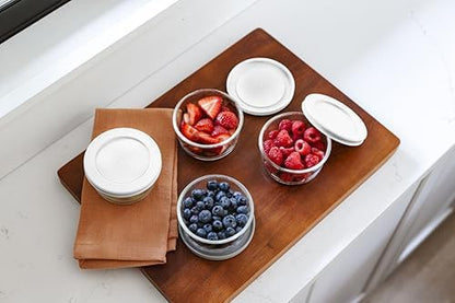 DURA LIVING 8-Piece Glass Food Storage Containers Set (4 Containers + 4 BPA-Free Lids) | 7-Ounce, Leakproof | Microwave, Freezer, Oven & Dishwasher Safe | Ideal for Meal Prep & Pantry Organization