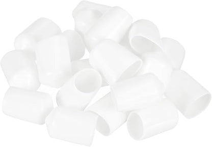 uxcell 20pcs Rubber End Caps 13.5mm ID Vinyl Round Tube Bolt Cap Cover Thread Protectors White