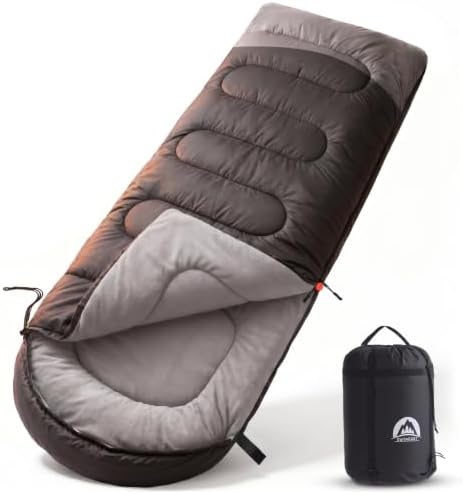 Sleeping Bags for Adults & Kids for Camping Hiking Trips Warm Cool Weather, Lightweight and Waterproof with Compression Bag, 3-4 Season Indoors Outdoors Activities