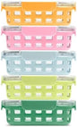 Ello Duraglass 3.4 Cup Glass Meal Prep Containers, 10 Pc, 5 Pack, Meadow