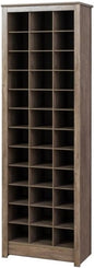 Prepac Gray Tall Storage Cabinet, Shoe Cabinet, Entryway Furniture with 36 Shoe Cubbies 13"D x 23.5" W x 72.5" H
