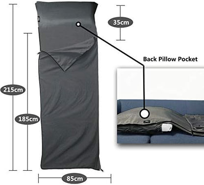 Frelaxy Sleeping Bag Liner, XL Travel Sheet for Camping, Hotels and Hostels