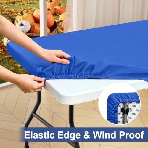 homing Rectangle Table Cloth Cover 5 Foot Blue Elastic Fitted Tablecloth
