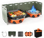 2 Burner Propane Camping Stove with Windshield,20,000 BTUs Folding Portable Camp Stove with Frying Pan,Carrying Bag,Dual Gas Stoves Easy Carrying for Tailgating,Camping,BBQ (Orange, Medium)