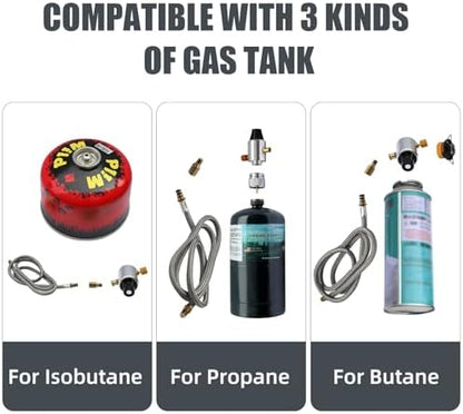 Propane Camping Stove with Carrying Case & Ignition Portable Gas Stove for Outdoor Camping BBQ Hiking