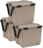 IRIS USA 3-Pack 106 Qt Storage Bins with Gasket Lids, Tan