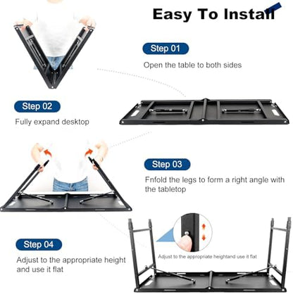 Tactical Camping Table with Adjustable Height, Collapsible Table Lightweight with Carry Bag for Camping, Travel expeditions, Hiking, Picnics, BBQs & Beach Trips