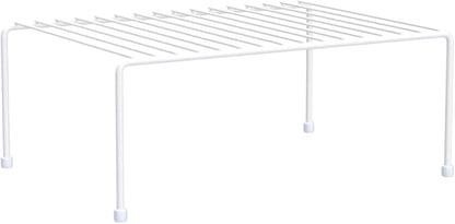 SIBAO Kitchen Cabinet Storage Shelf Rack/Plastic Feet - (13.1 x 10.2 Inch) - Steel Metal - Rust Resistant Finish - Cups, Dishes, Cabinet & Pantry Organization (4, White)