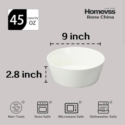 Bone China Cone Shape, Elegance White Serving Bowl 45oz, Case of 6