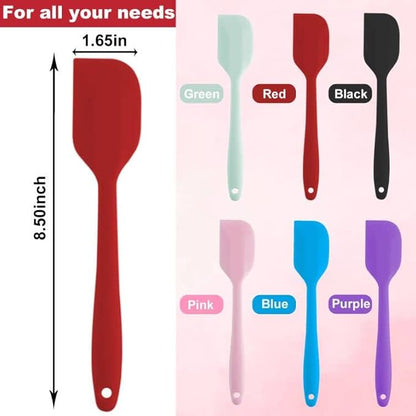 Silicone Spatula Set 6 Pack 8.5 inch Small Rubber Spatula Heat Resistant Mini Silicone Spatula Non-Stick Flexible for Baking Cooking Mixing and Kitchen Use