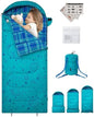 KingCamp 45°F Kids Sleeping Bag, 100% Flannel Sleeping Bag for 10-12 Child