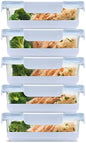 Ello Duraglass Refresh 3.4 Cup Meal Prep Containers, 10 Pc, Halogen Blue