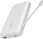 Belkin Portable Charger, Power Bank with Integrated Cable 20000 mAh 30W - Fast Charging USB C Power Delivery - iPhone 17, Air, Pro, Pro Max, iPad, AirPods, Apple Watch, Galaxy S25, & More - White