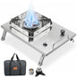 Camping Stove, Portable Foldable Stainless Steel Windproof Gas Stove with Electronic Ignition, Adjustable Flame, 25591 BTU Output, Includes Carry Bag, for IGT Table, Outdoor, Camping & Party Cooking
