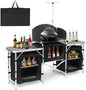 Aluminum Camping Kitchen Table with 3 Multifunctional Cupboards