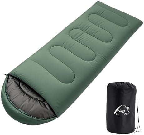 Wind Tour 3 Season Lightweight Waterproof Sleeping Bag Indoor & Outdoor for Hiking Backpacking Camping Traveling