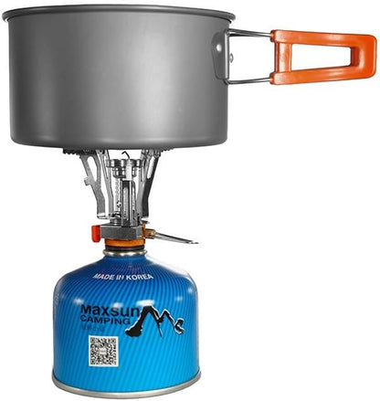 Camping Stove Backpacking Stove, 3000W Portable Camp Stove with Piezo Ignition, Wind-Resistant Mini Camping Burner for Outdoor Hiking Cooking, BY-J