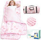 ACRABROS Toddler Nap Mat with Pillow and Blanket, Large Rolled Napping Mats,Slumber Bags for Boys Girls,Kids Sleeping Bag for Daycare, Preschool Travel