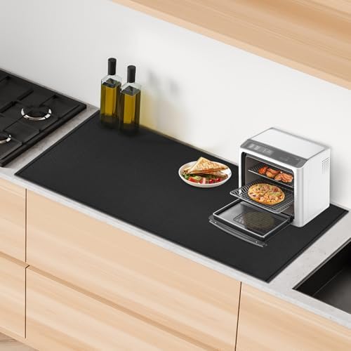 Heat Resistant Mats for Countertop fits Tabletop Grill, 42x24x0.02in, Black