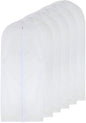 Garment Bag Clear for Long Dress 24'' x 60'' Zippered Garment Bags for Hanging Clothes White Breathable Full Zipper Dust Cover for Clothes Storage Closet Pack Of 6