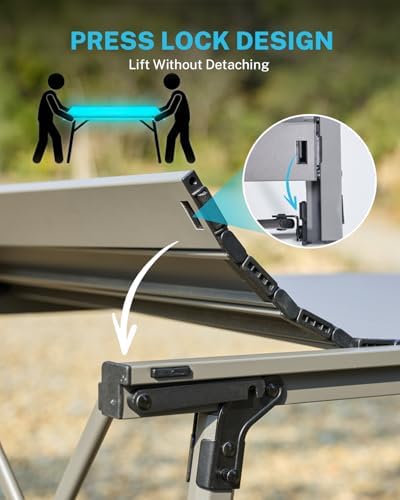 Gonex 50" Camping Table, Roll Up Aluminum Folding Picnic Beach Table