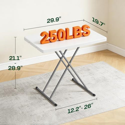 BestOffice | 30" Folding Table | White | Portable Plastic Table