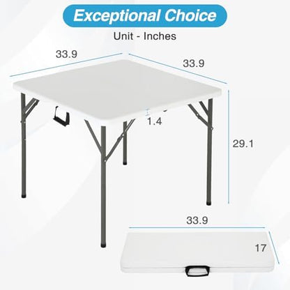 FDW | 34" Folding Table | White | Portable Plastic Table