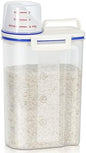 TBMax Rice Container 4 Lbs / 2 Kg Rice Dispenser with Measuring Cup, BPA-Free Plastic Kitchen Pantry Food Storage Holder for Oatmeal Flour Grain, Small Pet Cat Dog Food Container