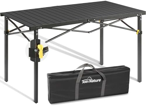 Join Nature 46.4" Large Camping Table for 2-6 People, Heavy Duty Foldable