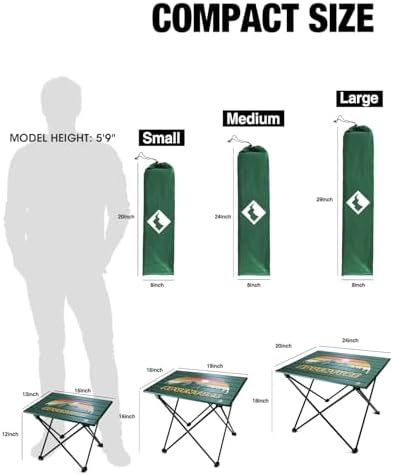 VILLEY Portable Camping Side Table, Ultralight Aluminum Folding Beach Table