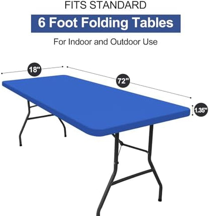 homing Rectangle Table Cloth Cover 6 Foot Blue Elastic Fitted Tablecloth