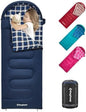 KingCamp 45°F Kids Sleeping Bag, 100% Flannel Sleeping Bag for 10-12 Child