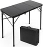 E EASTSTORM 3 Ft Small Folding Table, 3-Height Camping Table Foldable,Black