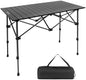 Byliable Folding Camping Table, Portable Aluminum Adjustable Height, Black