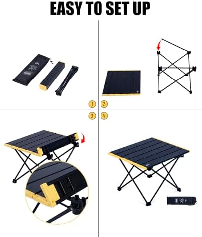 iClimb Ultralight Compact Camping Folding Table (Nature - L)