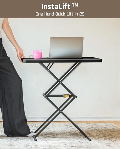 FanttikOutdoor Small Folding Table Quick Adjust 3 Heights, TV Tray, Dining