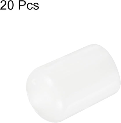 uxcell 20pcs Rubber End Caps 13.5mm ID Vinyl Round Tube Bolt Cap Cover Thread Protectors White