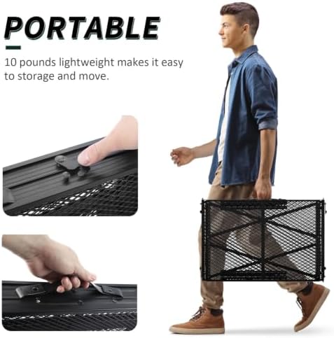 WildFinder Folding Grill Table, 4x2 FT Portable Camping Table, Foldable
