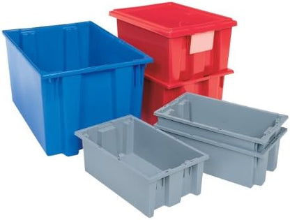 Akro-Mils 35230 Nest and Stack Plastic Storage Container and Distribution Tote, (23-1/2-Inch L x 19-1/2-Inch W x 13-Inch H), Gray, (3-Pack)