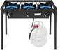 Goplus Outdoor Camping Stove, 3 Burner Propane Gas Cooker