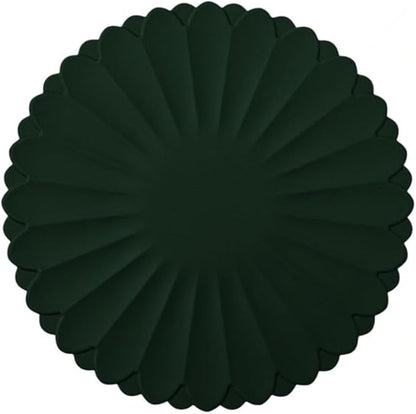 Heat-Resistant Silicone Trivet Mats, Non-Slip Hot Plate Holder for Kitchen Countertops & Dining Table, Reusable Pot Holder Pad with Secure Grip, Dishwasher Safe (Green, Diameter: 18cm/7.09")