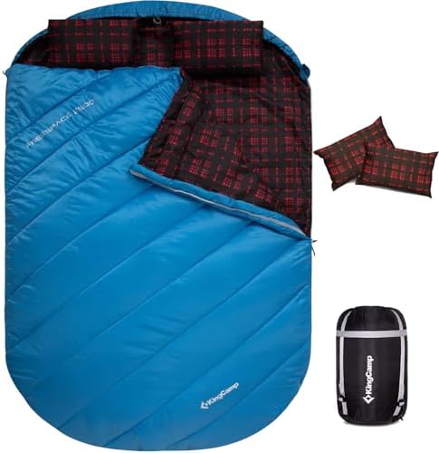 KingCamp Double Sleeping Bag for Adults, Queen Size 2 Person Sleeping Bag