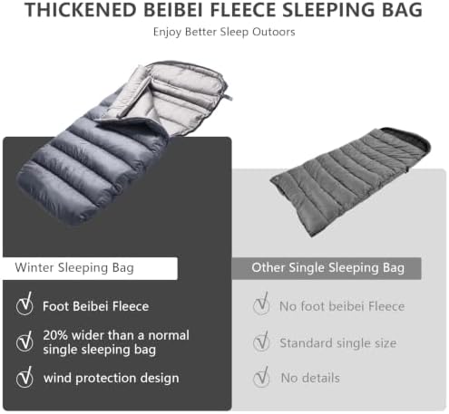 BISINNA 0 Degree Sleeping Bag XL for Adults Cold Weather Sleeping Bags Winter Big and Tall Large Sleeping Bags Zero Degree Camping