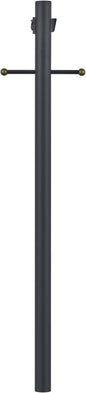 Design House Outdoor Lamp Post, Plastic Cross Arm, Built-in-Outlet, Dusk-to-Dawn Photo Eye Sensor, Easy Installation, Black, 3 in Diameter x 80 in H, 589812