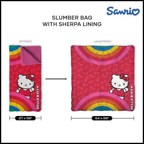 Silk Touch Sherpa Slumber Bag for Boys and Girls, Sleeping Bag with Zipper, Sleepover Set, 27 x 56 inches