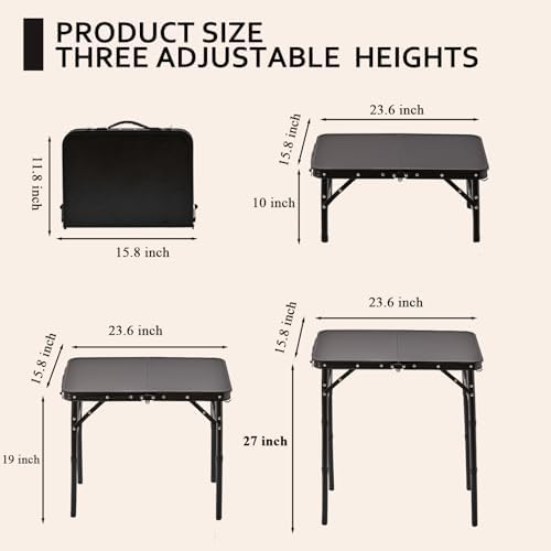 YihuiKo Folding Picnic Table with Storage Net, Lightweight Portable Table