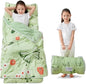 Lasoftan Toddler Nap Mat with Pillow and Blanket, Extra Large Rolled Napping Mats,Slumber Bags for Boys Girls,Kids Sleeping Bag for Daycare, Preschool Travel Camping