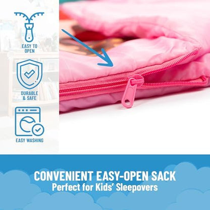 Jay Franco Disney Princess Trip Slumber Sack - Cozy & Warm Kids Lightweight Slumber Bag/Sleeping Bag - Featuring Ariel, Belle, and Cinderella