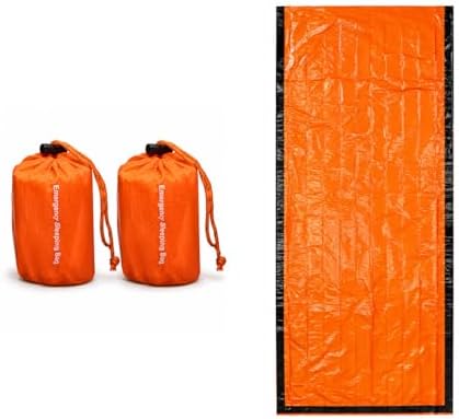 NovaMedic Emergency Sleeping Bag – 84"x36" Thermal Mylar Survival Bivy Sack – Waterproof, Lightweight & Compact Emergency Blanket for Camping, Hiking, Outdoor Survival & Travel