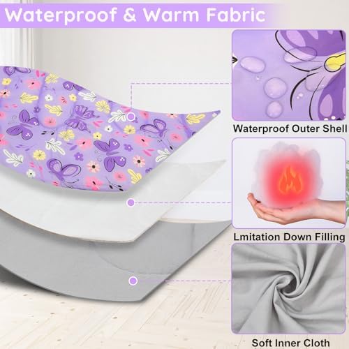 FIOBEE Kids Sleeping Bag 3 Season Camping Sleeping Bags for Girls Toddler